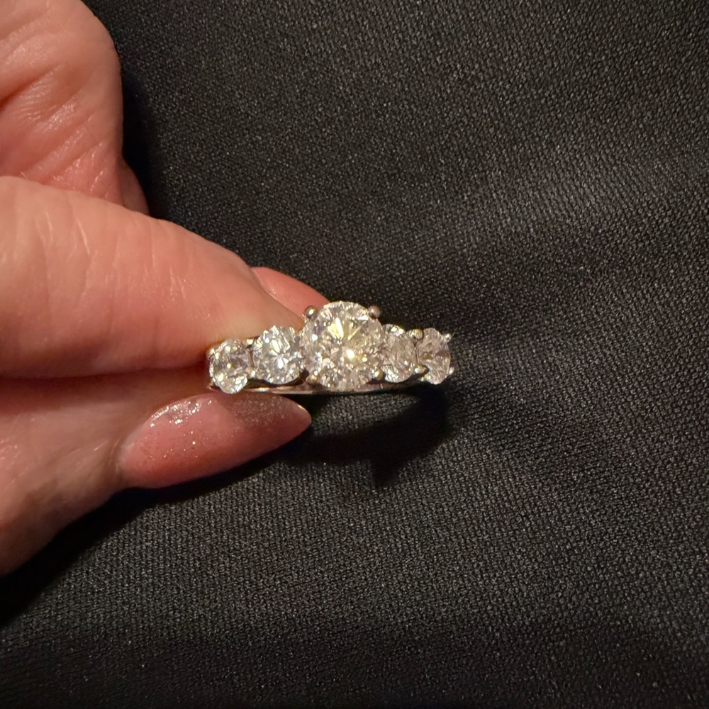 Elegant 3 carat total weight engagement ring.